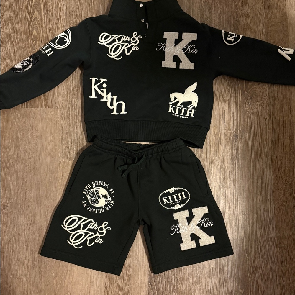 Kith Kids Black and White Logo Matching Set